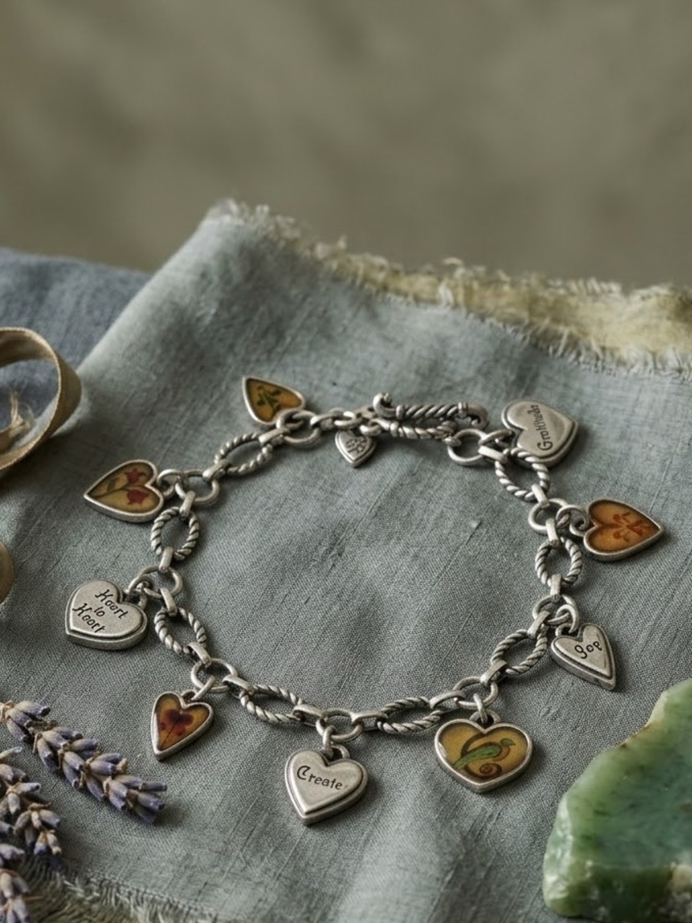 BRIGHTON PICADILLY HEARTS CHARMS BRACELET